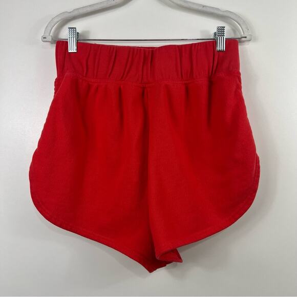 Free People Movement Off Sides Ruched Shorts in Grapefruit Red Size M Athletic - Picture 9 of 11